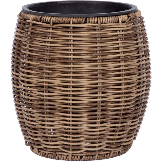 Planter WICKER D20xH20cm, light brown
