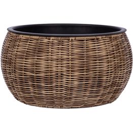 Istutuslaatikko Home4You WICKER Ø37xK19 cm, vaaleanruskea