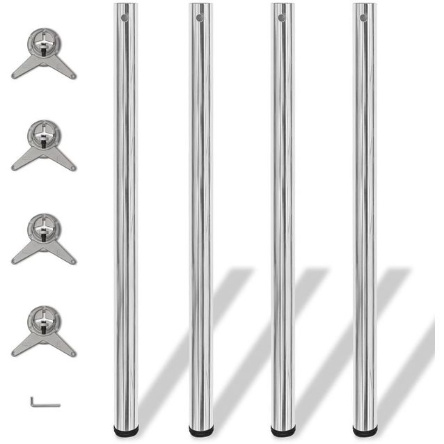 4 korkeussäädettävää pöydän jalkaa kromi 1100mm_1