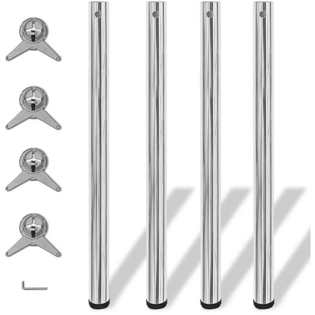 4 korkeussäädettävää pöydän jalkaa kromi 870mm_1