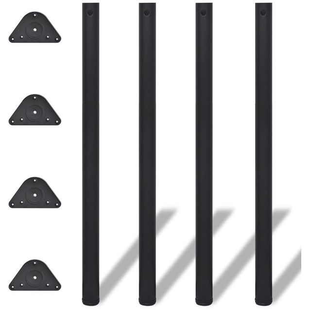 4 korkeussäädettävää pöydän jalkaa musta 1100 mm_1