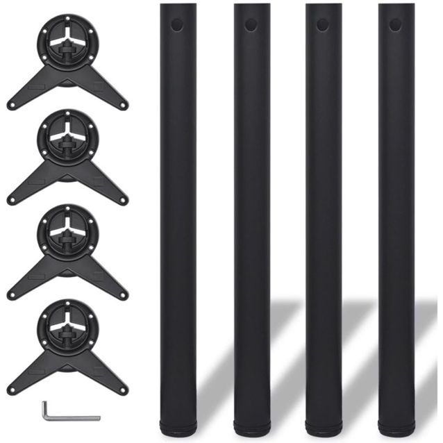 4 korkeussäädettävää pöydän jalkaa musta 710mm_1