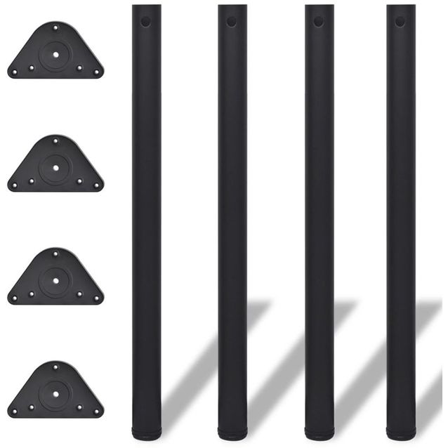 4 korkeussäädettävää pöydän jalkaa musta 870 mm_1