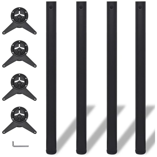 4 korkeussäädettävää pöydän jalkaa musta 870mm_1