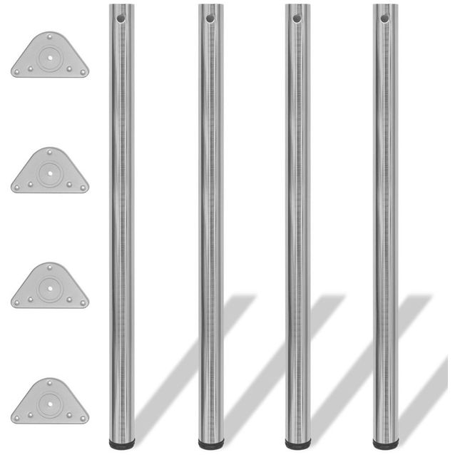 4 korkeussäädettävää pöydänjalkaa harjattu nikkeli 1100 mm_1
