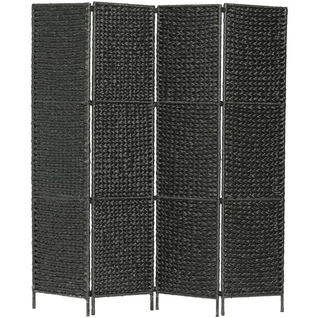 4-paneelinen tilanjakaja 154x160 cm vesihyasintti musta_1