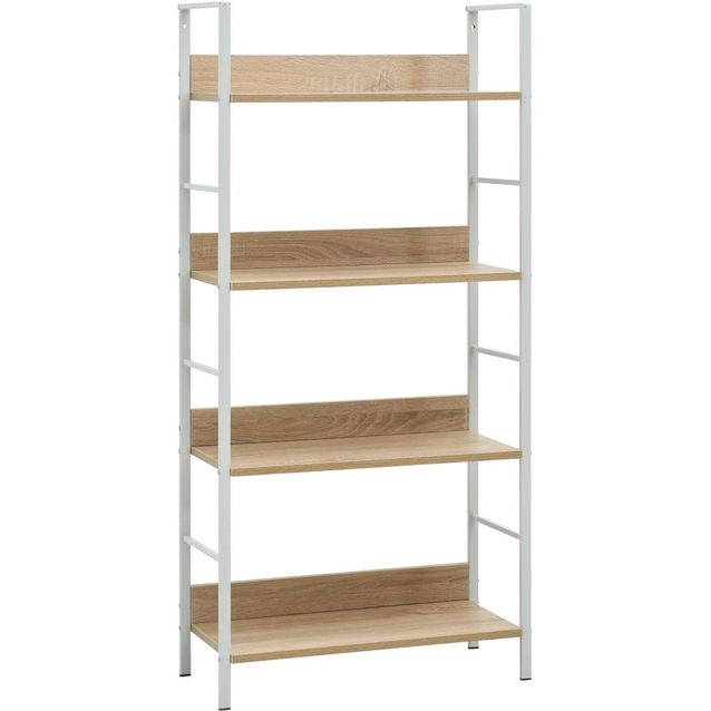 4-tasoinen kirjahylly tammi 60x27,6x124,5 cm lastulevy_1