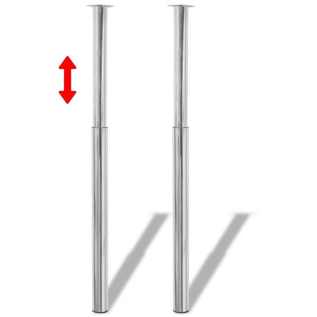 4 teleskooppista pöydän jalkaa kromi 710 mm-1100 mm_1