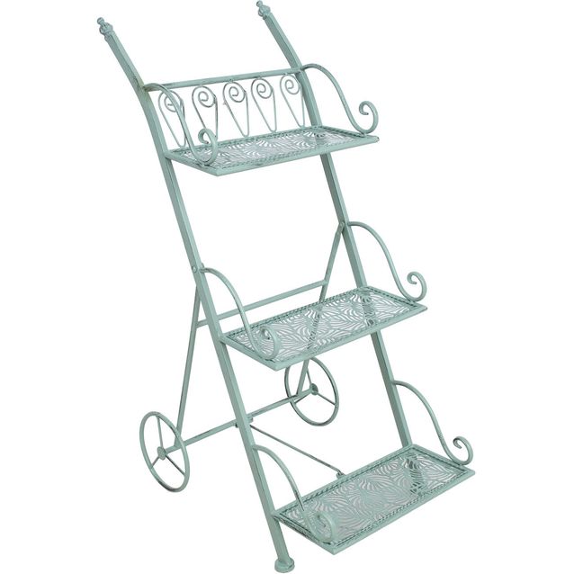 Shelf MINT 34x50xH81cm, antique green metal