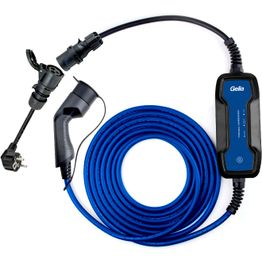 Sähköauton latauslaite Amptec, Type2, 1-vaihe, 10-16A, 3.7kw, suko+CEE, 5m kaapeli