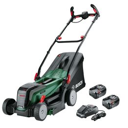 Akkuruohonleikkuri Bosch UniversalRotak 2x18V-37-550 2x18V 2x4,0 Ah akuilla