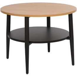 Sohvapöytä Home4You HECTOR 60x60xK45 cm, saarni/musta