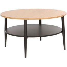 Sohvapöytä Home4You HECTOR 80x80xK45 cm, saarni/musta