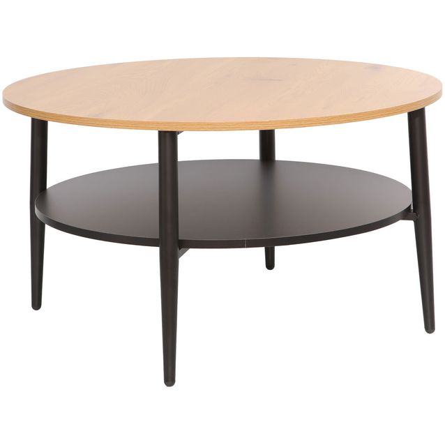 Coffee table HECTOR 80x80xH45cm, ash/black
