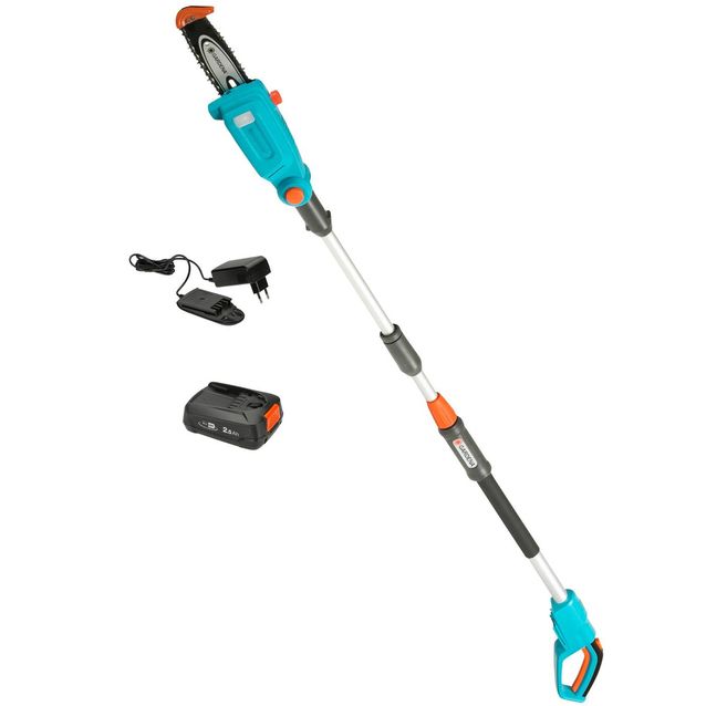 Teleskooppioksasaha Gardena TCS Li-18/20 P4A 18V 2,5 Ah akulla