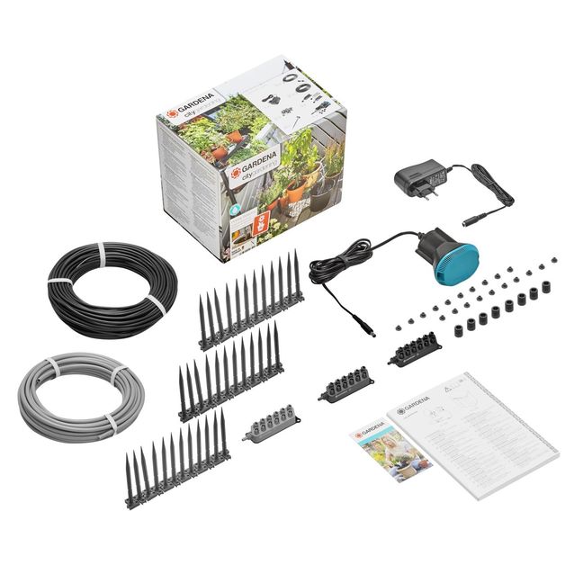 Lomakastelusarja Gardena Micro-Drip pumpulla 36 kasville