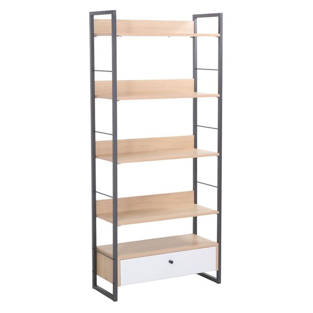 Hylly Home4You Study 70x30x159cm, tammi/valkoinen 