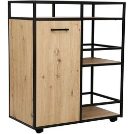 Kaappi hyllyillä Home4You HEDVIG 77,4x42xK94 cm, saarni/musta