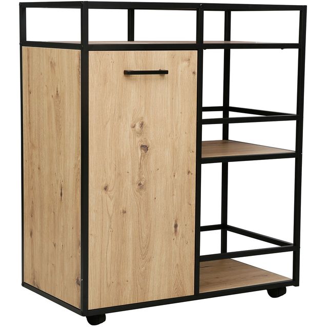 Cabinet with shelves HEDVIG 77,4x42xH94cm, ash/black