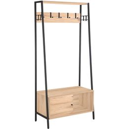 Eteishylly Home4You HANNES 84x40xK180 cm, rustiikkinen melamiini, ruskea