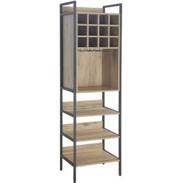 Viiniteline Home4You HANNES 52x40xK180 cm, rustiikkinen melamiini, ruskea