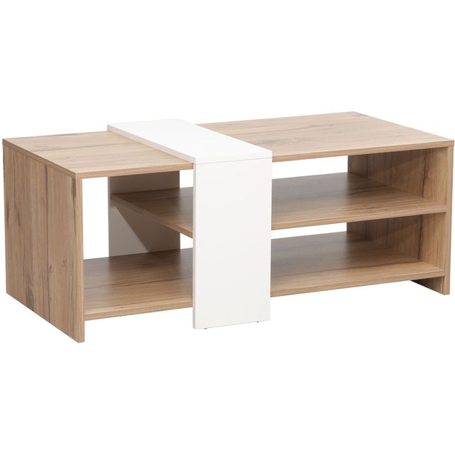 Coffee table HANNES 100x53x41,5cm, rustic / white melamine