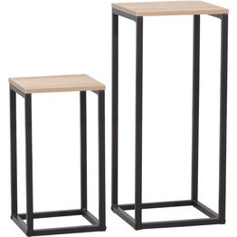 Apupöytä Home4You HANNES 2 kpl setti 26x26xK60 cm, 22x22xK40 cm, rustiikkinen melamiini