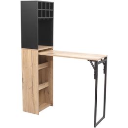 Baarikaluste pöydällä Home4You HANNES 44x122(30)xK170 cm, rustiikkinen melamiini, ruskea