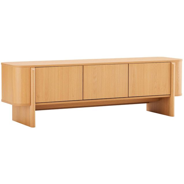 TV unit MORBEN 160x42xH50cm, melamine with oak decor