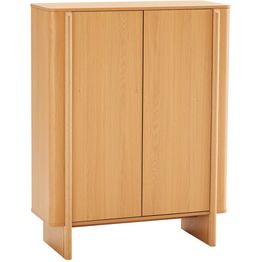 Korkea senkki Home4You MORBEN 100x42xK130 cm, tammikoristeinen melamiini, beige