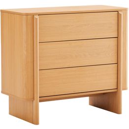 Senkki Home4You MORBEN 90x42xK80 cm, tammikoristeinen melamiini, beige