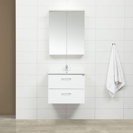 Kylpyhuoneryhmä 4AQUA Slim 1 60, peilikaapilla, mattavalkoinen