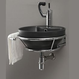 Pesualtaan kiinnike 4AQUA Diamante, vasen, kromi