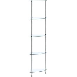 5-kerroksinen hylly läpinäkyvä 30x30x130 cm karkaistu lasi
