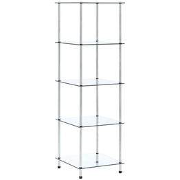 5-kerroksinen hylly läpinäkyvä 40x40x130 cm karkaistu lasi