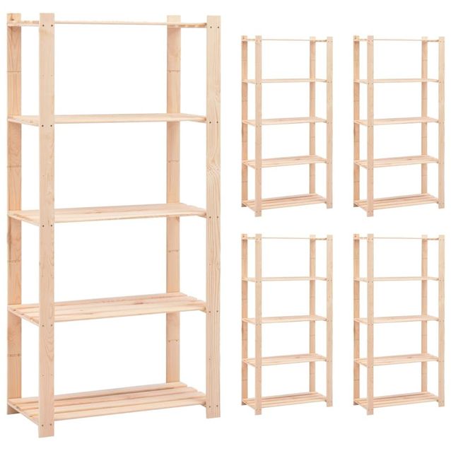 5 kerroksiset varastohyllyt 5 kpl 80x38x170cm 250kg