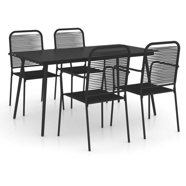 5-osainen puutarharuokaryhmä puuvillaköysi ja teräs musta_1