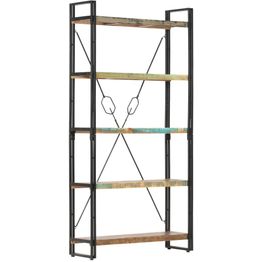 5-tasoinen kirjahylly 90x30x180 cm täysi kierrätetty puu