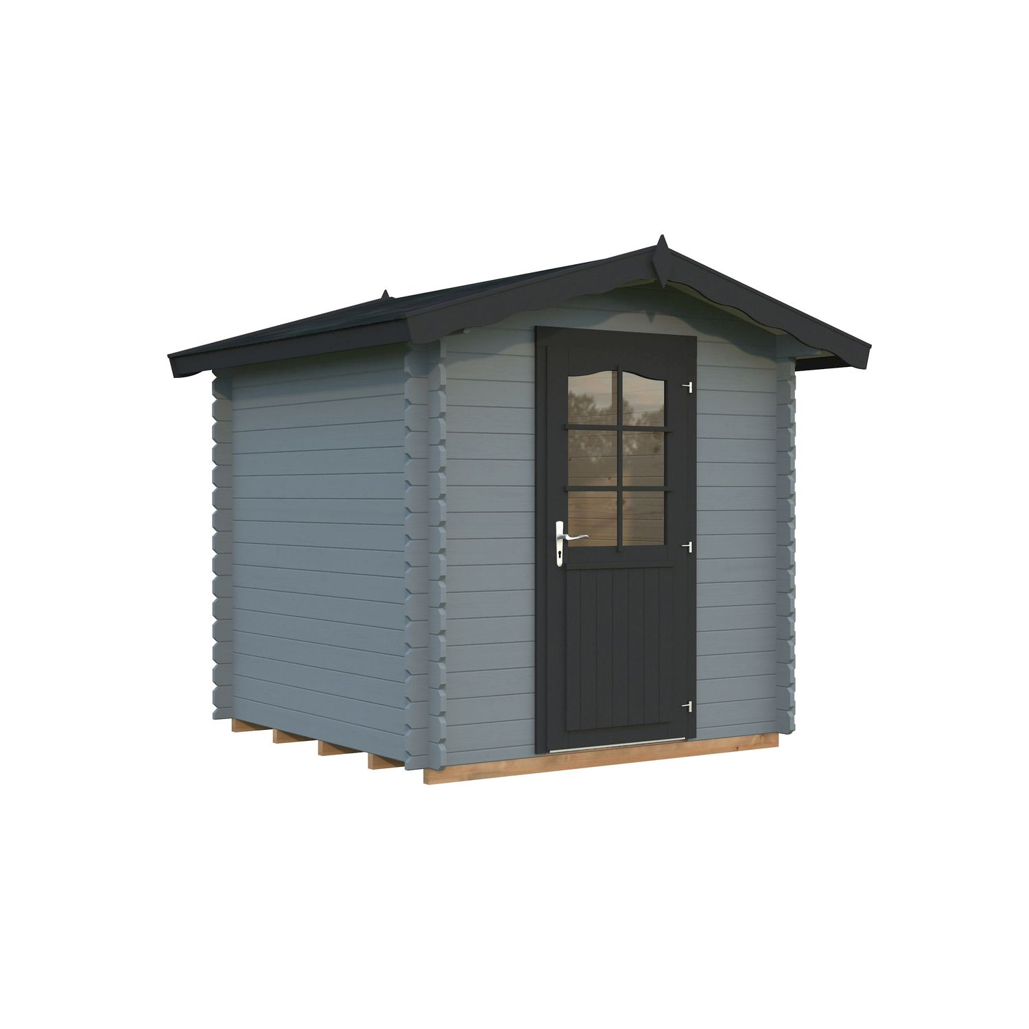 Pihavaja Palmako Vivian, 3,8m², seinät vaaleanharmaa RAL7042 / ovet ja räystäslaudat antrasiitti RAL7016