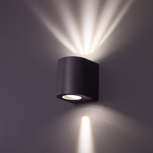 LED-seinävalaisin FTLight Diva, 2x5W, 3000K, 105x105x90mm, tummanharmaa