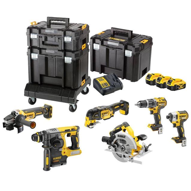 Akkukonesarja DeWalt XR DCK685P3T 18V 6 konetta 3x5,0 Ah akuilla + TSTAK
