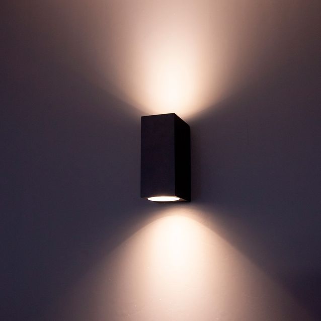 LED-seinävalaisin FTLight Diva, GU10, 2x28W, IP44, musta