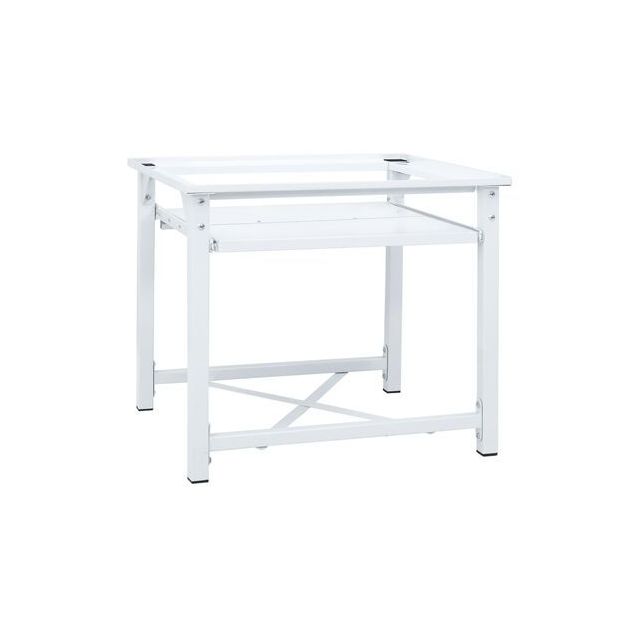 Pesukoneen korokejalusta vetohyllyillä, valkoinen