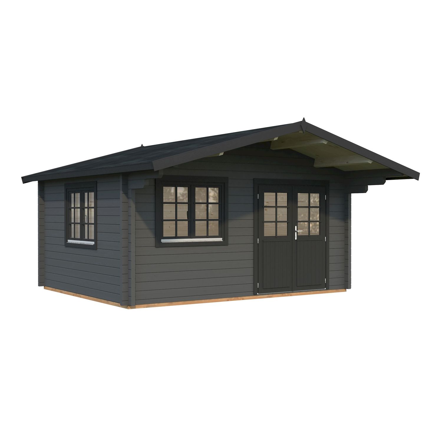 Vierasmaja Palmako Helena, 15,1m², seinät harmaa RAL7012 / ovet, ikkunat ja räystäslaudat antrasiitti RAL7016