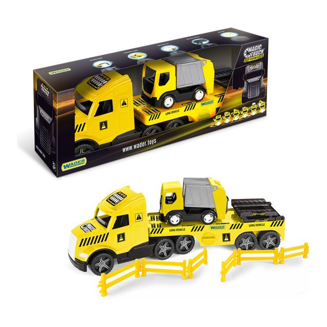 Lavettirekkasetti Wader Magic Truck Technic, 78cm, roska-autolla