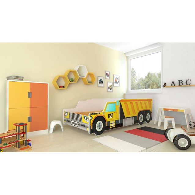 Sänky ADRK CONSTRUCTION CAR 140x70, patjalla