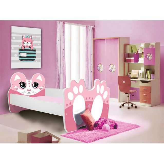 Sänky ADRK BEAR PINK 140x70, patjalla