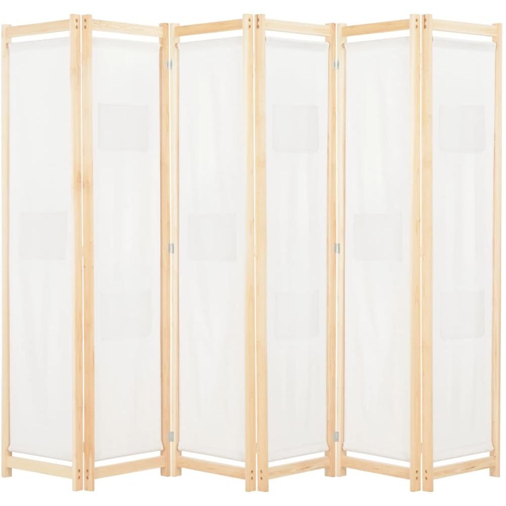 6-paneelinen tilanjakaja kerma 240x170x4 cm kangas