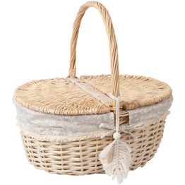 Piknikkori Home4You WILLI TASSEL 40x32xK17/40 cm, beige