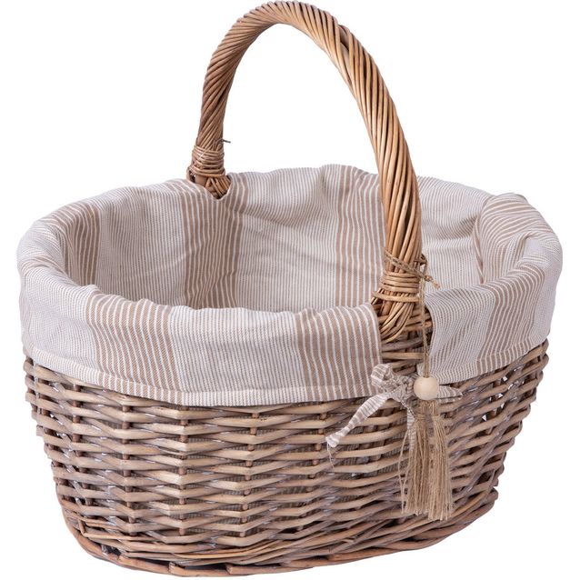 Basket WILLI STRIPE 42x31xH23/38cm